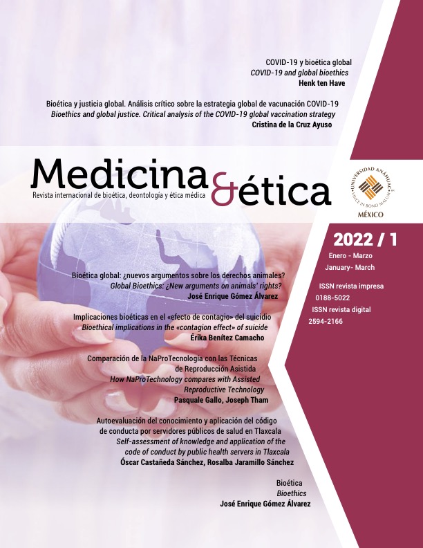 Portada Medicina y Ética, vol. 22, núm. 1